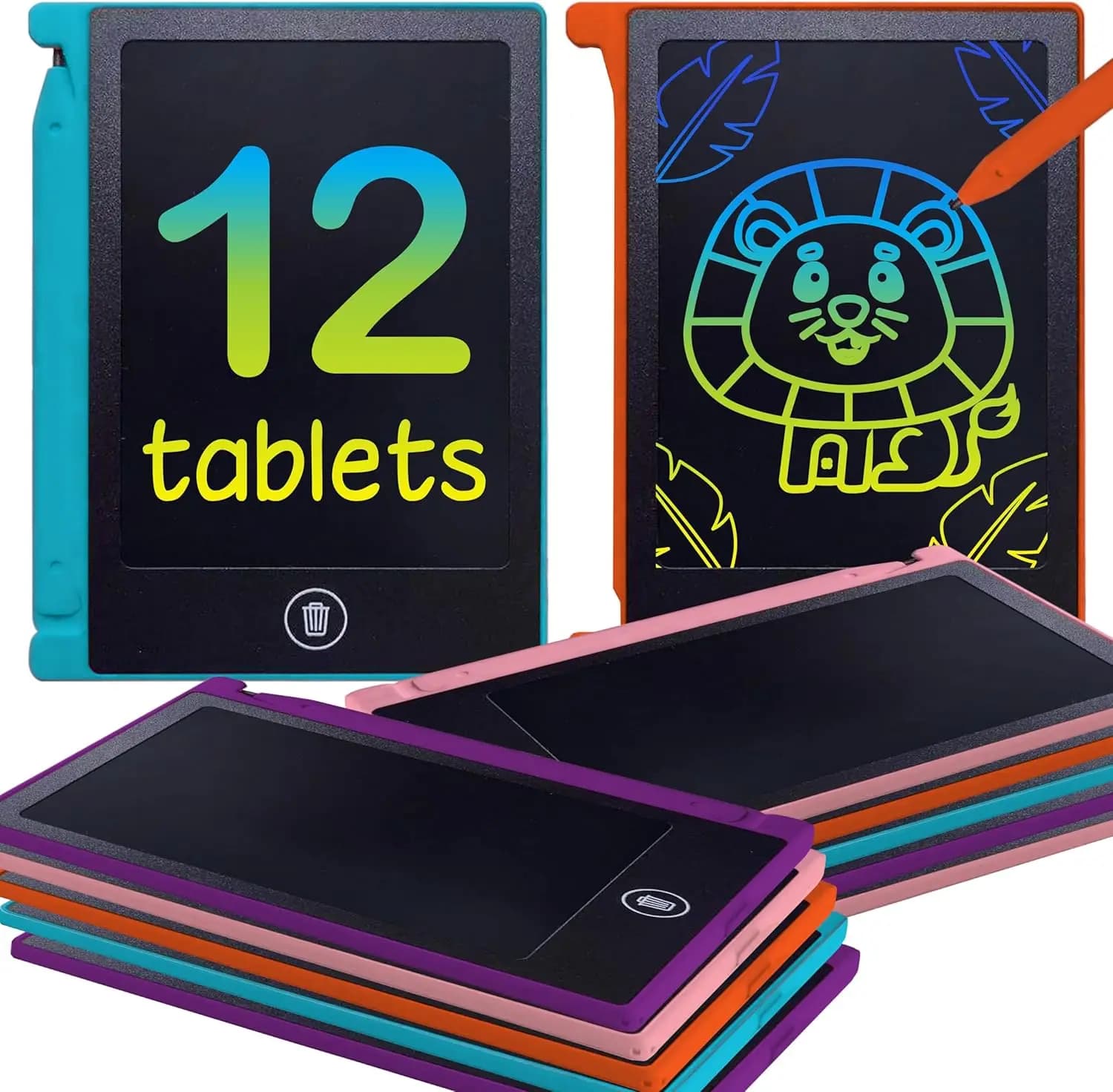 Set di 12 Mini Tavolette LCD per Scrittura, Lavagnette da Disegno da 4,5 Pollici per Divertimento ed Educazione, Perfette come Riempitivo per Sacchetti Regalo o Regalo