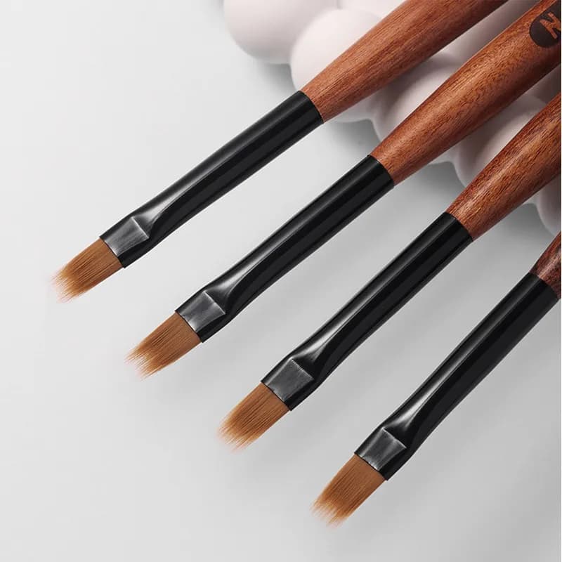 1/3/5 Pezzi Pennello Rotondo con Manico in Legno per Nail Art, Pennello per Pittura Unghie, Penna per Gel UV, Pennello per Sfumature di Colore, Penna per Disegno Unghie in Acrilico