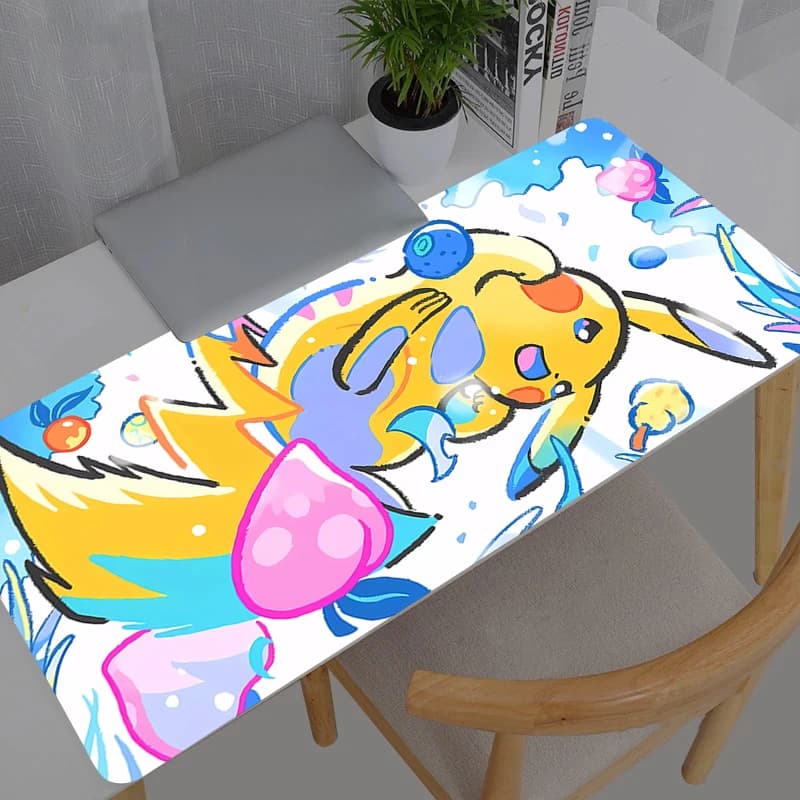 Tappetino per mouse Pokemon Pikachu Anime Accessori da gioco durevoli Mousepad Gamer PC Completo Tappetino per tastiera per computer Varmilo
