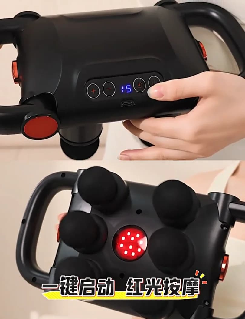 6 Head Muscle Relaxing Massage Gun Foldable Back Massage with High Frequency Vibration for Home Use