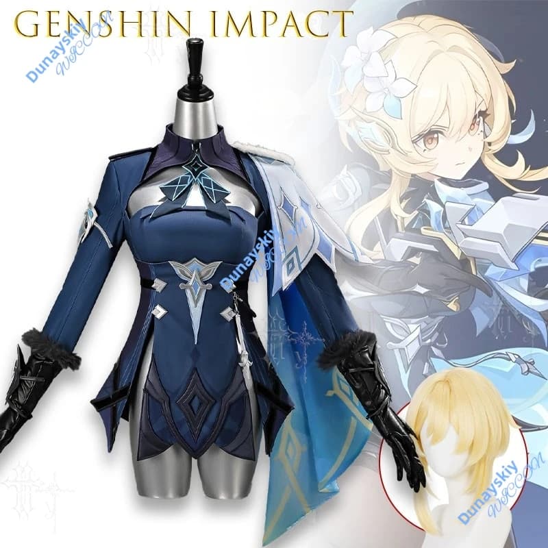 Genshin Impact Lumine Aether Snezhnaya New Look Complete Cosplay Costume For Comic Con Halloween Character Role Play