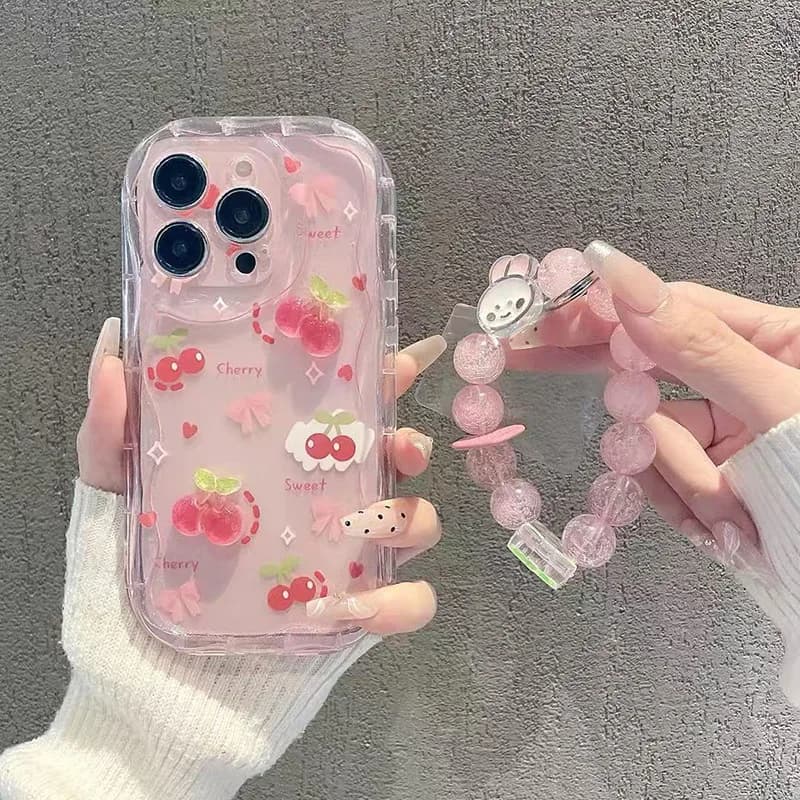 3D Cherry Case For Samsung Galaxy A56 A26 A36 A16 A06 A54 A34 A50 A12 A14 A15 A55 A35 A25 A05 A52 A32 A72 A51 A53 M14 5G Cover