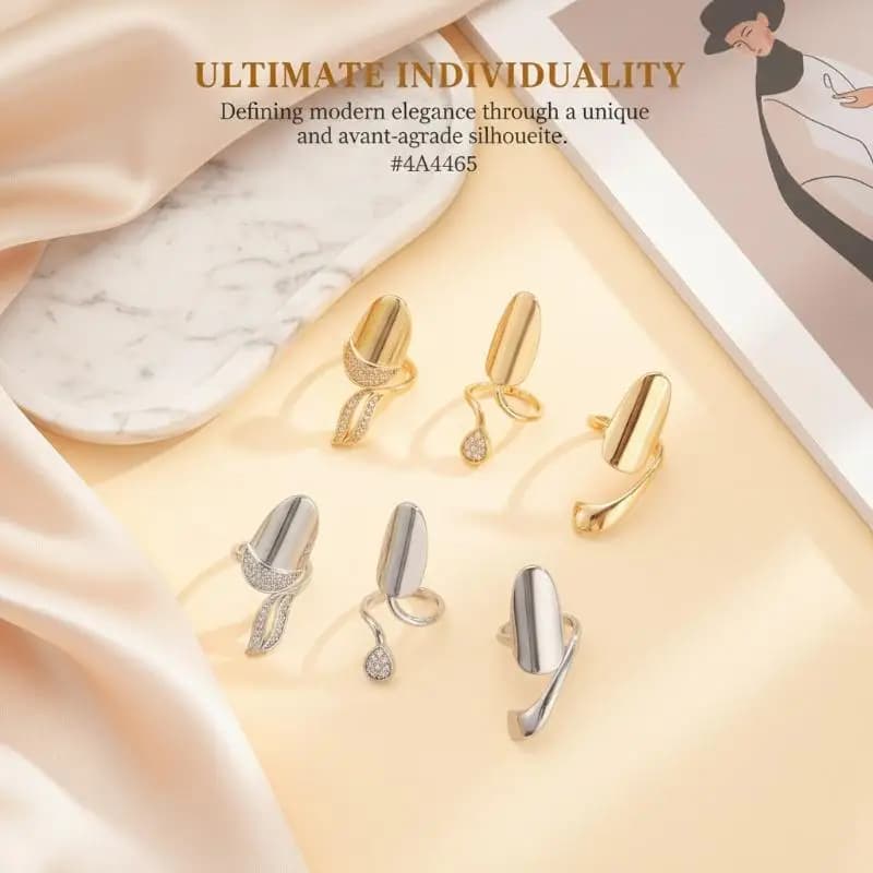 Anello Decorativo per Unghie alla Moda, Ornamento Metallico Rimovibile per le Dita, Accessorio Unico per Donne, Ideale per Matrimoni e Balli