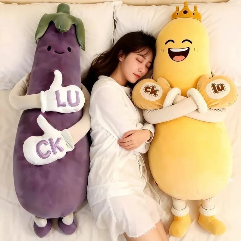 New Okya Crown Mango Plush Pillow Long Stuffed Toy Removable Soft Sleep Cushion For Adults Pregnant Women Home Bedroom Decor