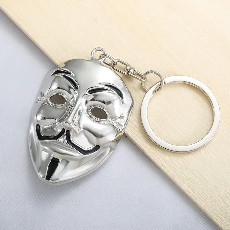 Keychain with Joker mask Custom Hip Hop Trend Movie Backpack Gift hanging Keychain with decoration for hot selling car