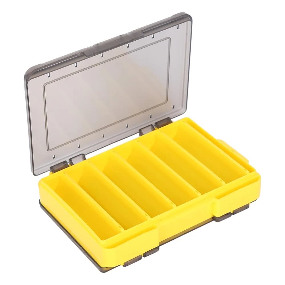 2PCS PP Lure Tackle Box Double Sided V-Shaped Fishing Lure Tackle Box 12 Slots with Fast-Drying Drain Holes Fishing Lure Box