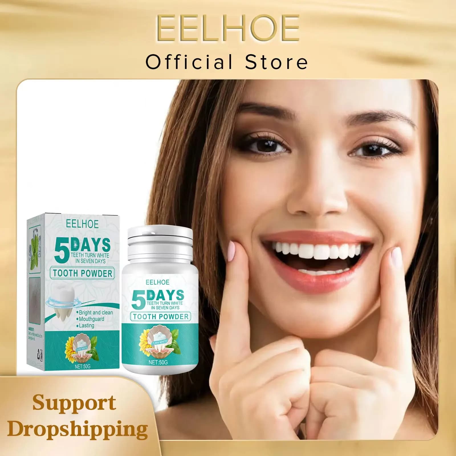 EELHOE Natural teeth whitening powder: effective plaque and tartar removal, delicate on sensitive teeth | Solution for oral hygiene