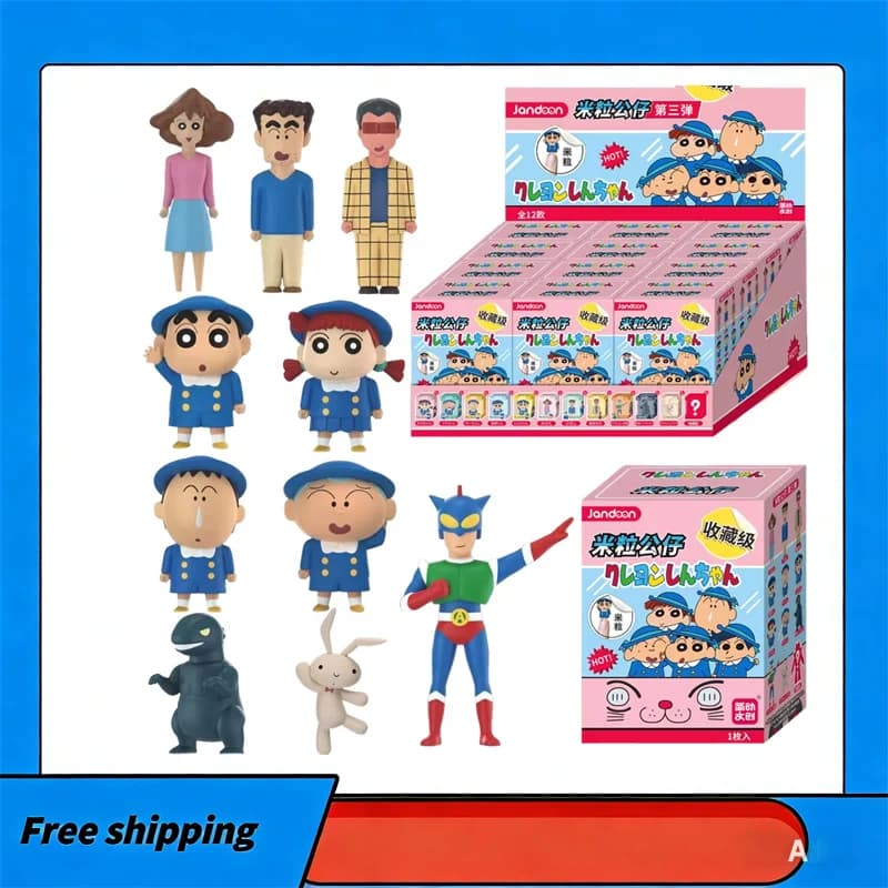 Nuovo Jandoom Crayon Shin-Chan Nohara Misae Nohara Hiroshi Sakurada Nene Anime Figure Modello Bambola a Grano di Riso Blind Box Giocattoli Regalo