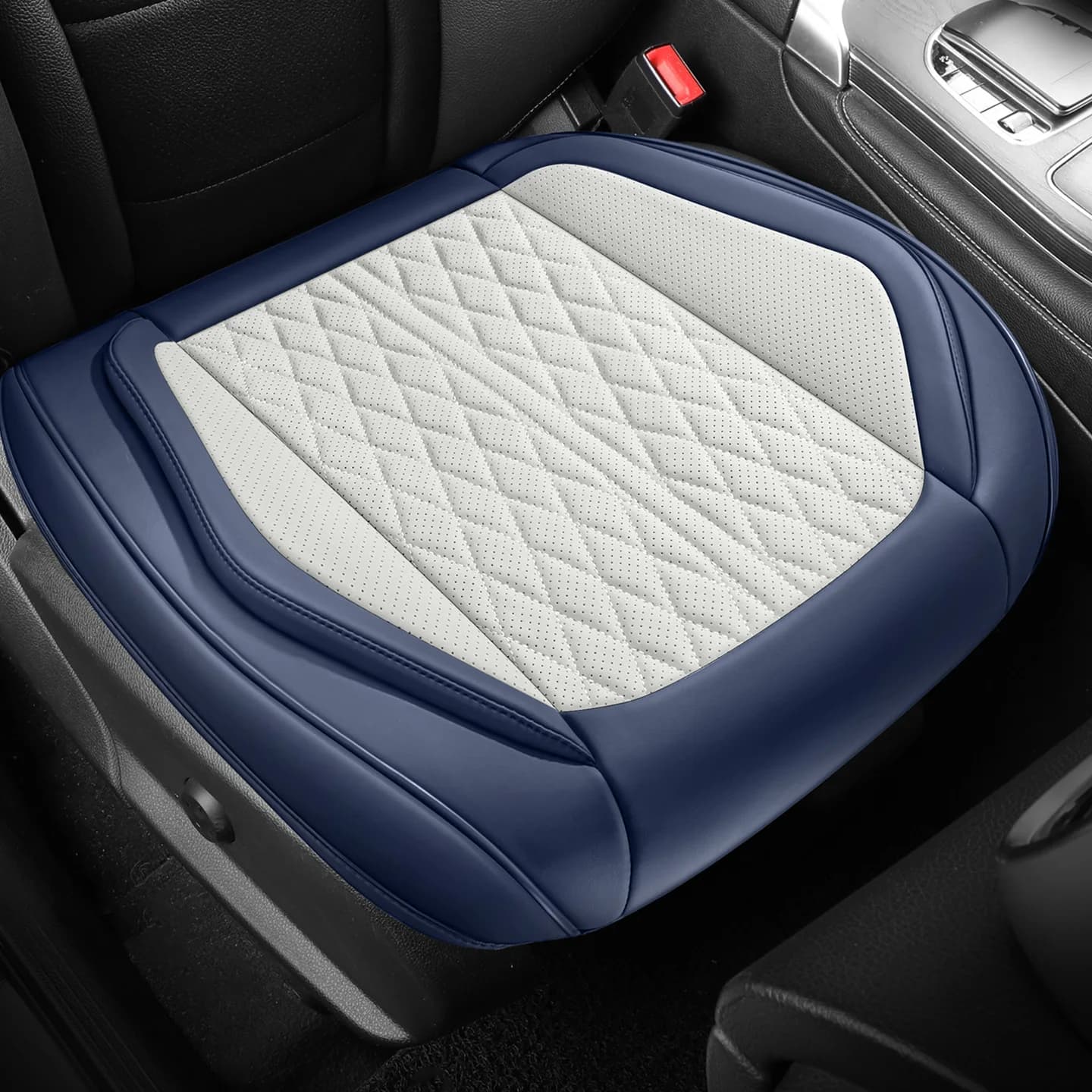 Cuscino per Sedile Auto in Pelle PU di Alta Qualità con Ali Laterali 3D, Morbido e Resistente, Supporto Ergonomico, Traspirante Antiscivolo, Adattabile Universalmente