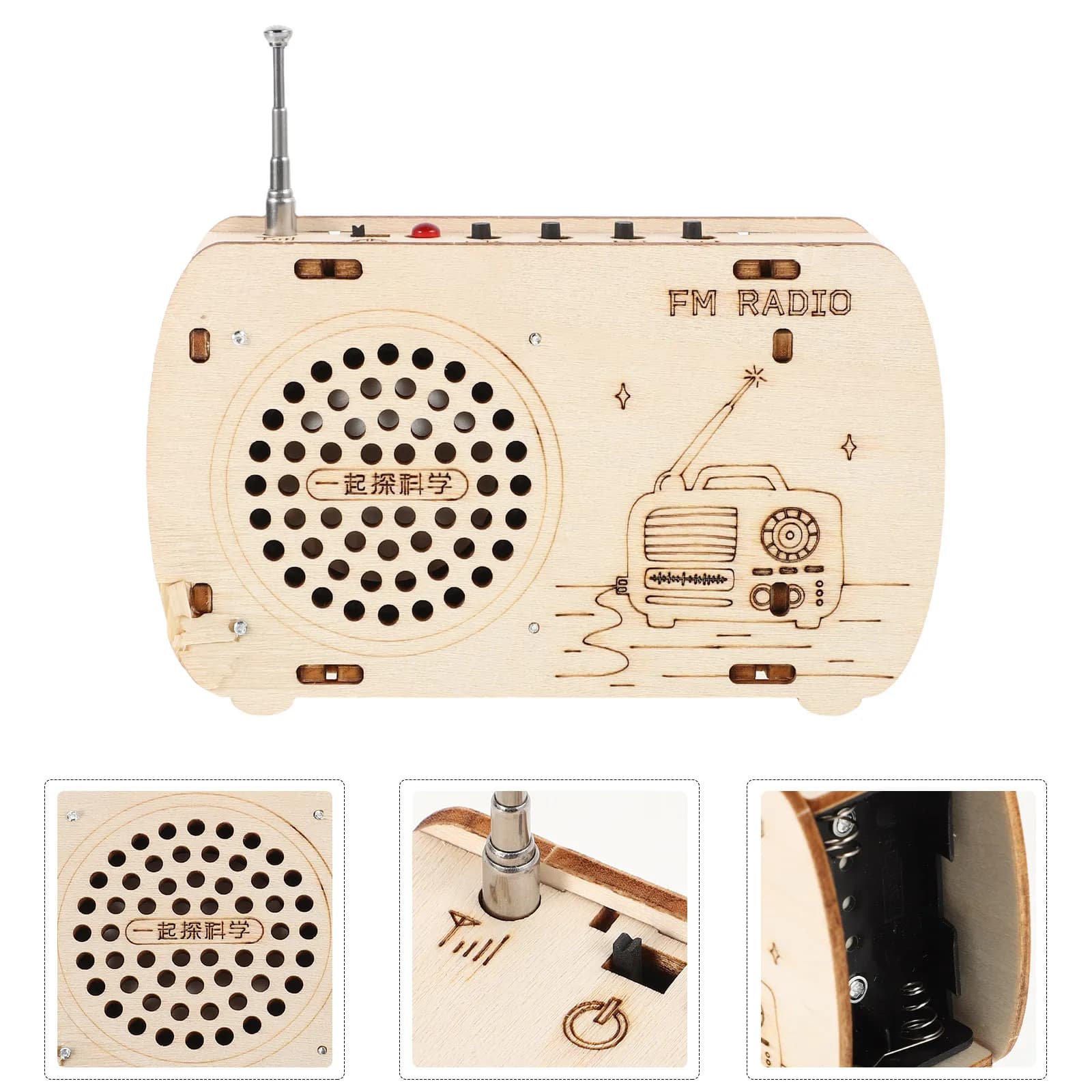 Kit di Montaggio Radio in Legno Fai-da-Te per Bambini, Progetto Educativo STEM per Esperimenti Scientifici