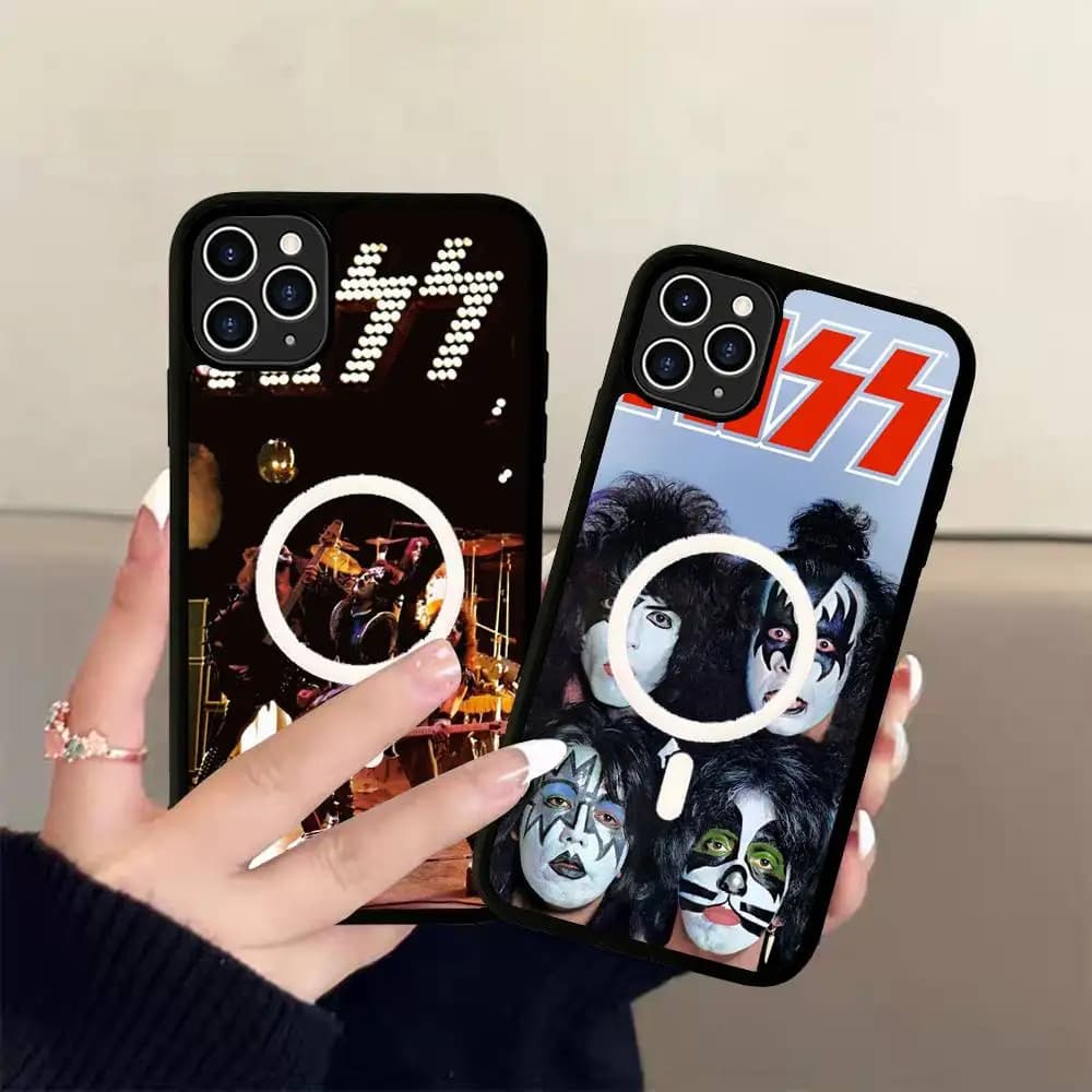 Magnetic case Hot Rock Band K-Kiss for iPhone 17 14 13 12 11 15 Pro Max Plus with Wireless Charging