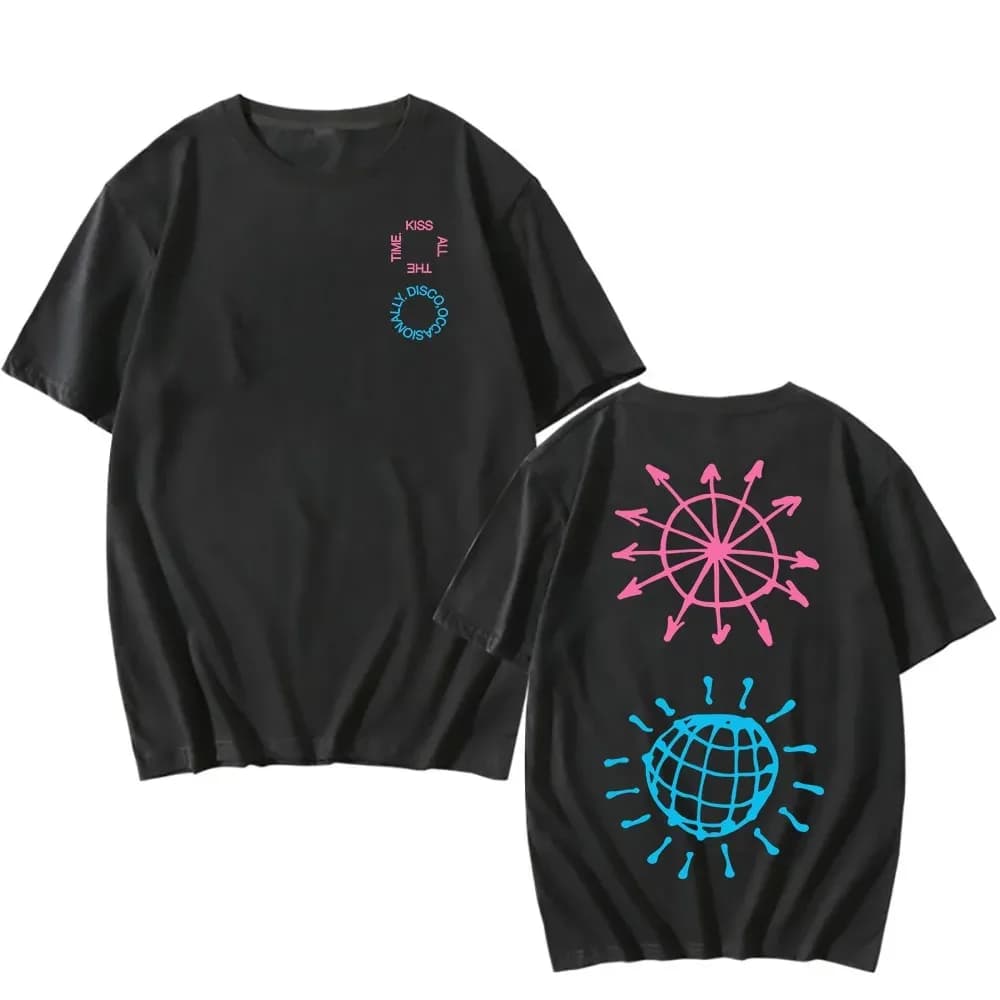 T-shirt con stampa dal design di Harry Styles Singer Kiss All The Time. Disco Occasionally Album Graphic Tees Camicia da uomo a maniche corte con scollo a O