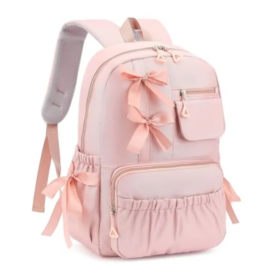 Zaino Kawaii Coquette con Fiocchi per Ragazze Adolescenti, Borsa Scolastica Estetica, Borsa da Danza