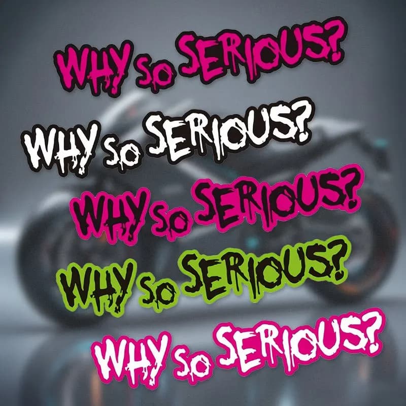 Waterproof Vinyl Sticker 1PC, "Why So Serious" Graphic Decal for Car Motorcycle Helmet Laptop