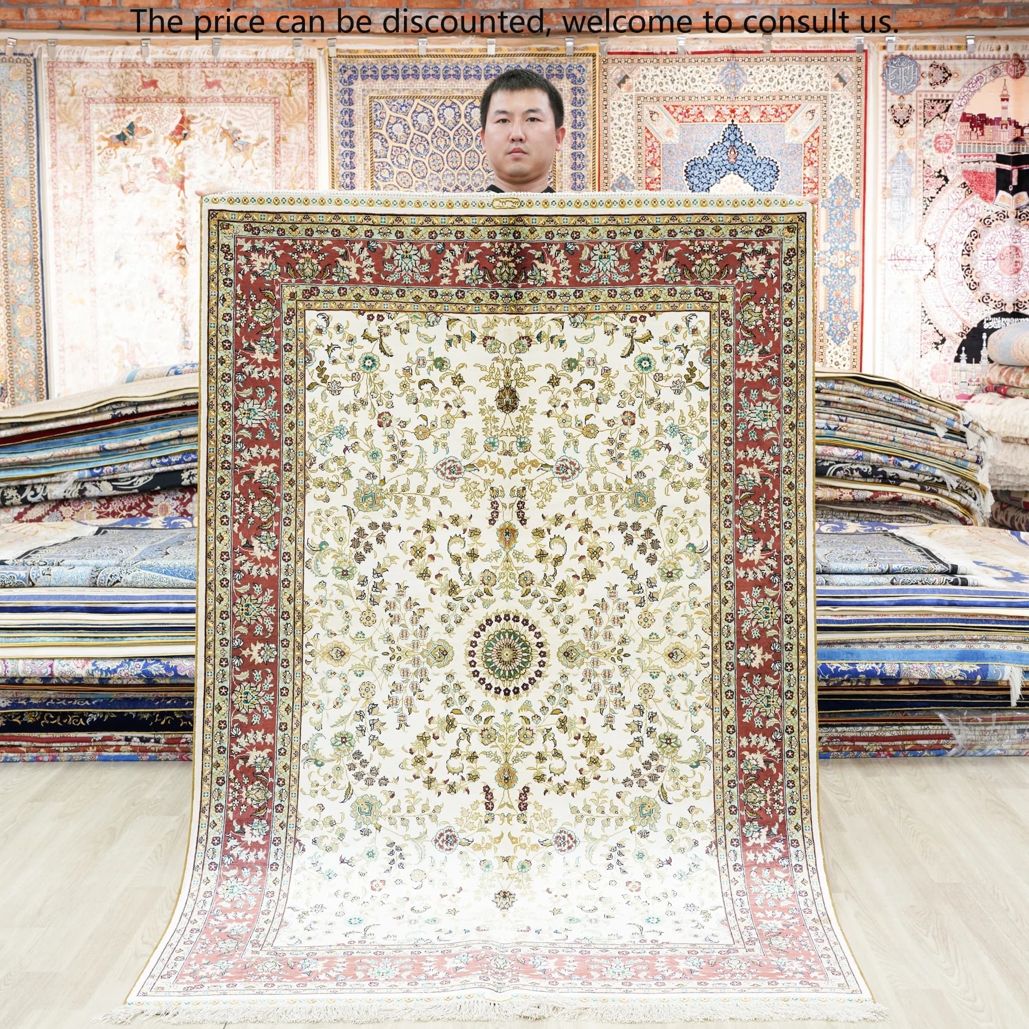 Carpets 122x183 cm Ancient for sale Turkish and elegant runners from corridor Silk carpet hand knotted