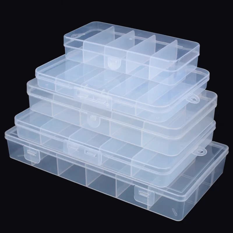 Set of PP Transparent Boxes for Conservation Fishing baits, Multi-Spart Container for Tools - Organizer at 5/6 Parts
