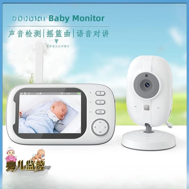 Safety Camera for Children with Night Vision, Environmental and Music Temperature Detection, High Definition Digital Video 3.5"