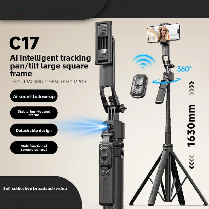 Nuovo treppiede da pavimento per selfie stick a quattro assi 2025, fotografia di telefoni cellulari, staffa live AI intelligente universale, manufatto selfie,
