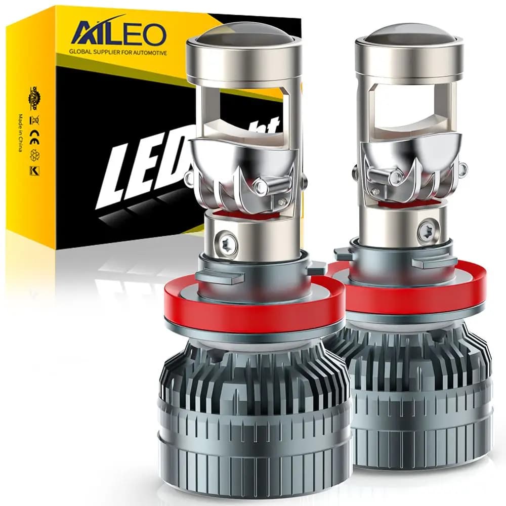 AILEO 2 PCS H11 LED H8 LED Mini Projector Low Beam HB3 9005 HB4 9006 H9 30000LM 90W 6000K Car Headlight Bulbs