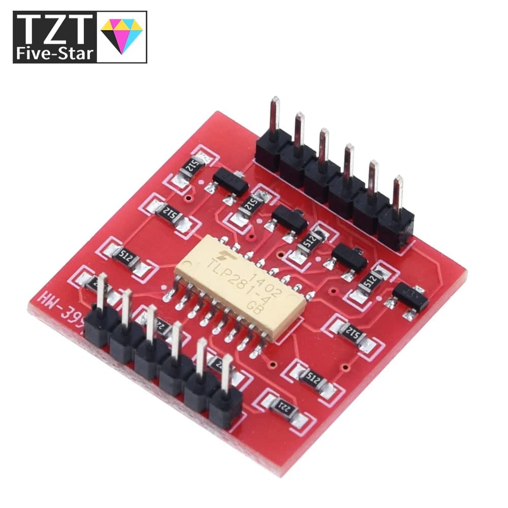 TZT TLP281 4 CH 4-Channel opto-isolator IC Module For Arduino Expansion Board High and Low Level Optocoupler Isolation 4 Channel