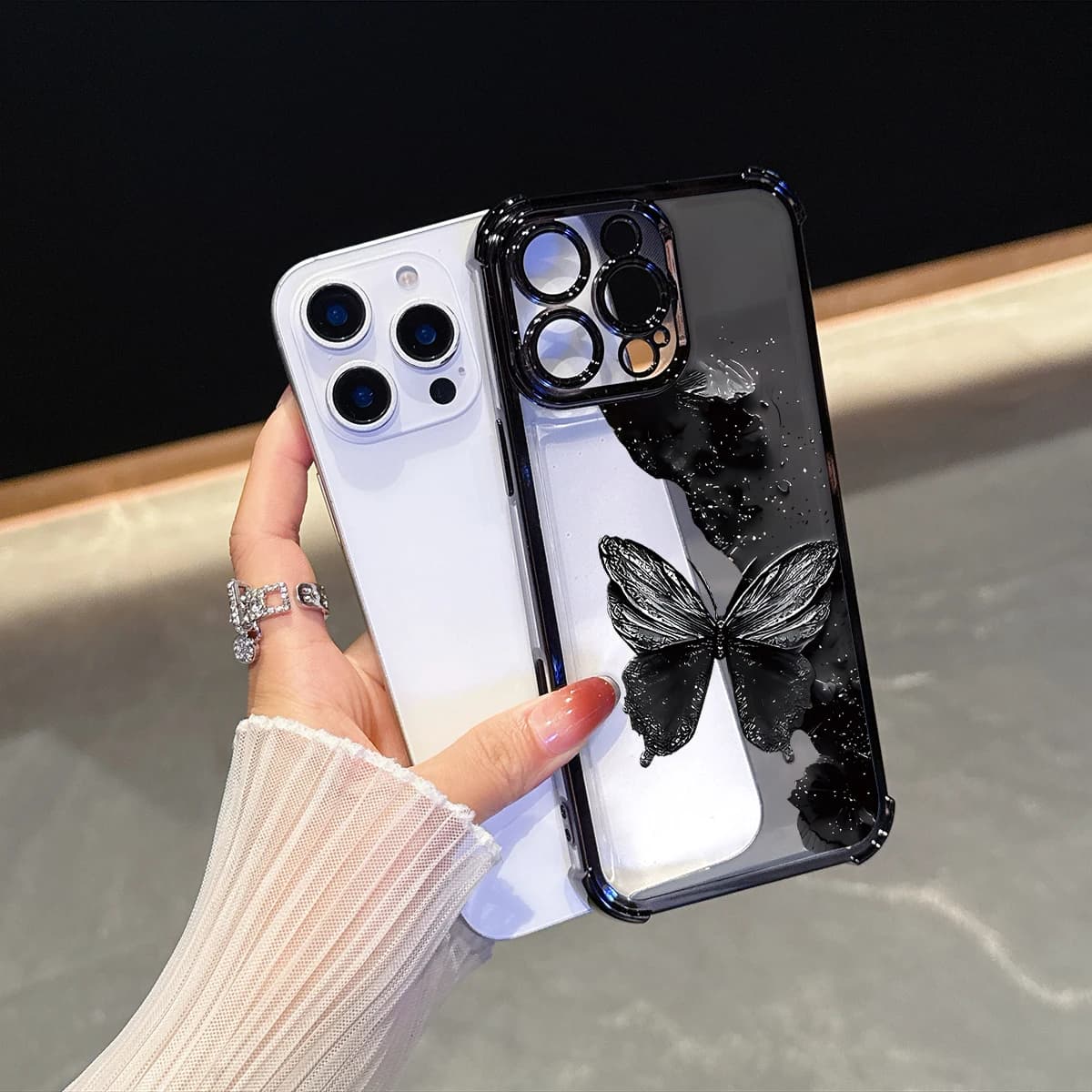 Custodia per telefono a forma di farfalla misteriosa per iPhone 17 Air 16 15 14 11 Pro Max Plus 13 12 Mini 8 7 Xs, cover morbida trasparente antiurto