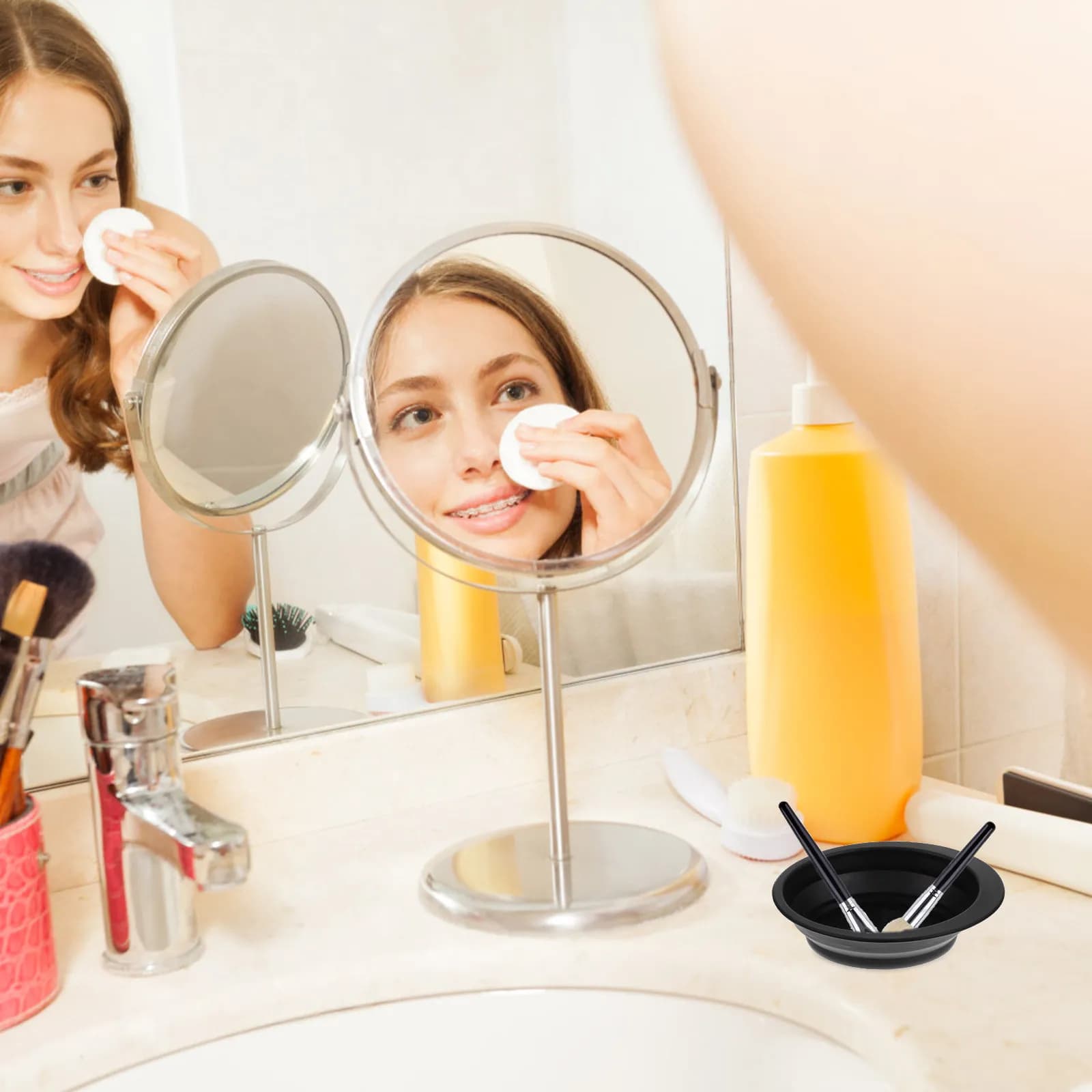 Tappetino in Silicone per Pulizia Pennelli da Trucco, Morbido e Elastico, Non Deformabile, Pad Efficiente per Pulire gli Strumenti da Makeup, Ottima Idea Regalo