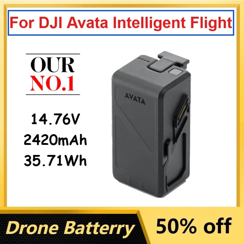Li-Ion battery from 14,76V 2420mAh 35,71Wh for DJI Avata drone, intelligent flight batteries, up to 18 minutes of autonomy.