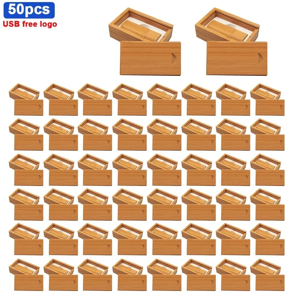 50 pz/lotto Logo Personalizzato Gratuito In Legno Usb Flash Drive Pen Drive 64gb 32gb 16gb 8gb 4gb Usb 2.0 U Disco Memory Stick per il Regalo Speciale