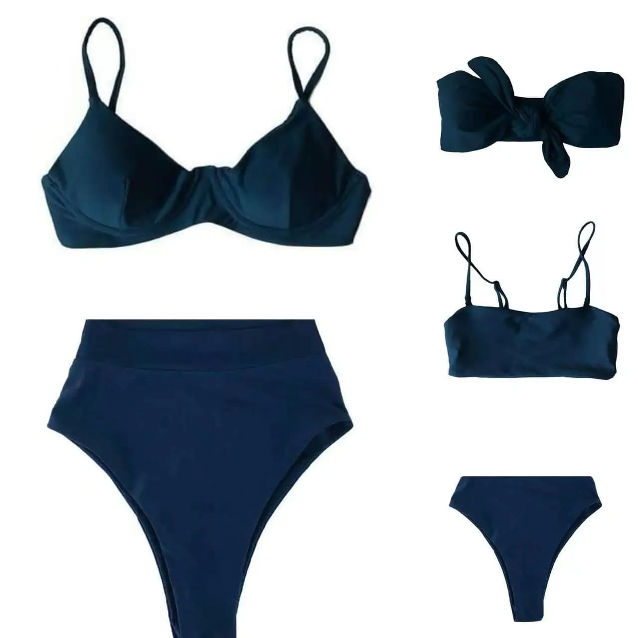 Costumi da bagno e pantaloncini da bagno Midnight Teal possono essere abbinati liberamente Pinkcolada