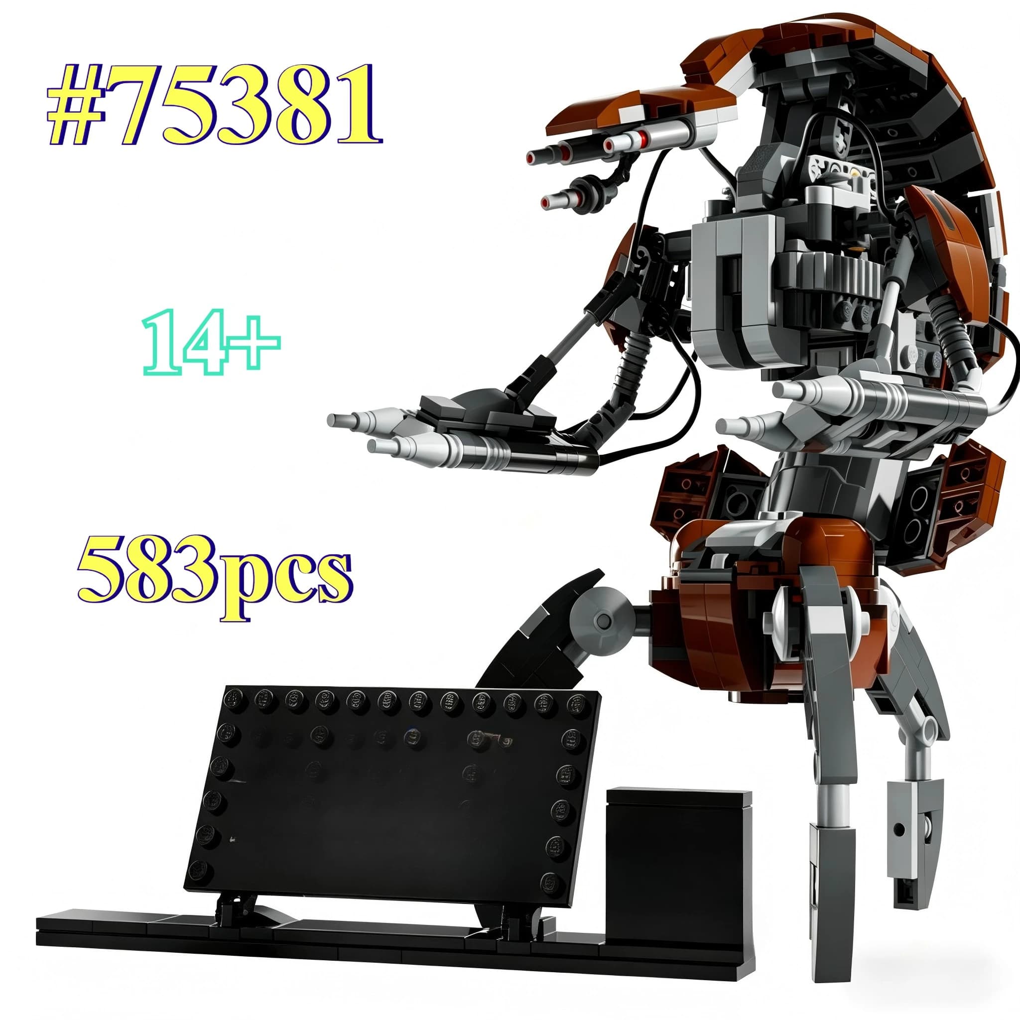 Blocchi da costruzione modello robot 75381 Set di blocchi da costruzione adatti per regali di compleanno compatibili con particelle Legoed, 583 pezzi.