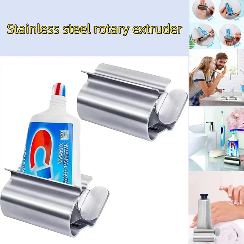Nuovo Dispenser Rotante in Acciaio Inossidabile per Unguenti, Cosmetici, Accessori da Bagno, Spremitubo per Dentifricio