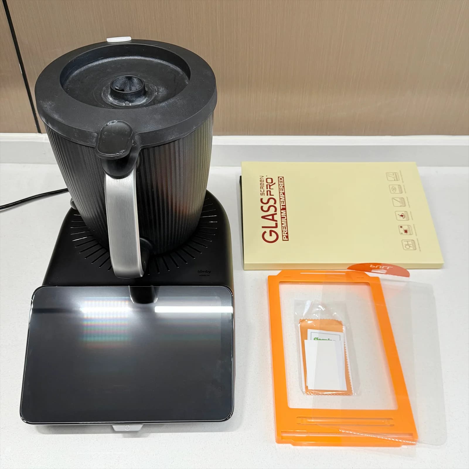 2-piece screen protective film for Thermomix TM7 tempered glass with protective film fastener