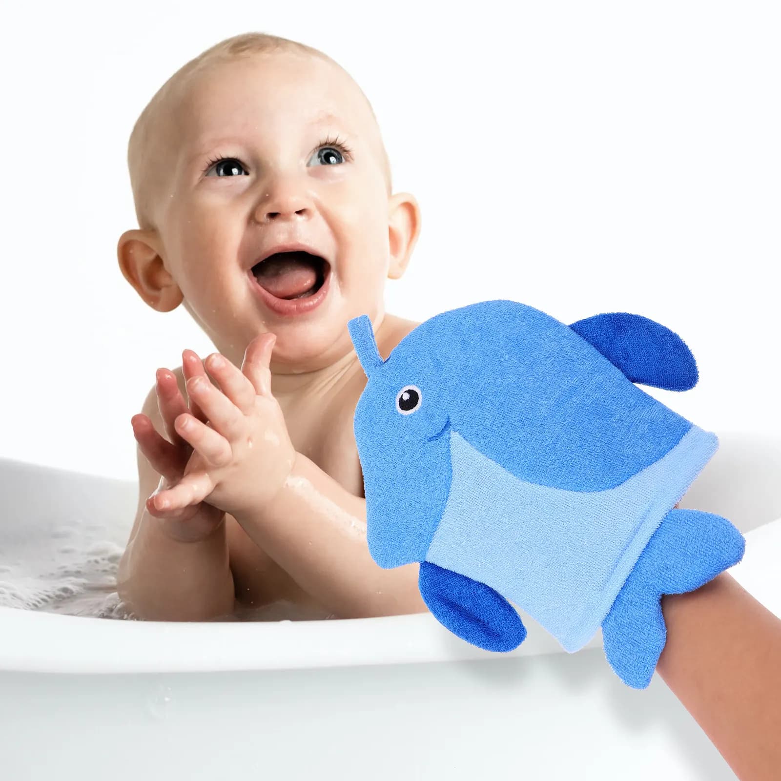 Set di 5 Guanti da Bagno per Bambini con Animali Cartoon, Spugne Esfolianti per il Corpo, Formato da Viaggio