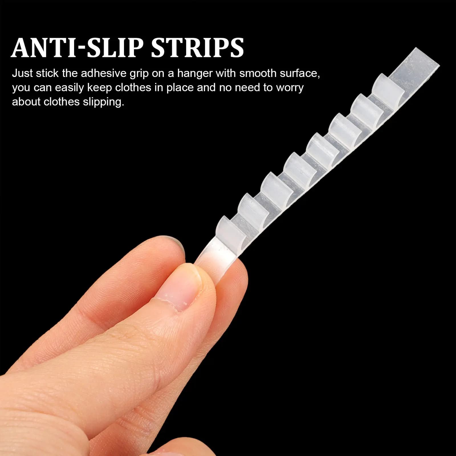 100Pcs Self-Adhesive Silicone Hanger Strips Anti-Shedding Clothes Hanger Grips for Wardrobe Bedroom Home Decor Storage