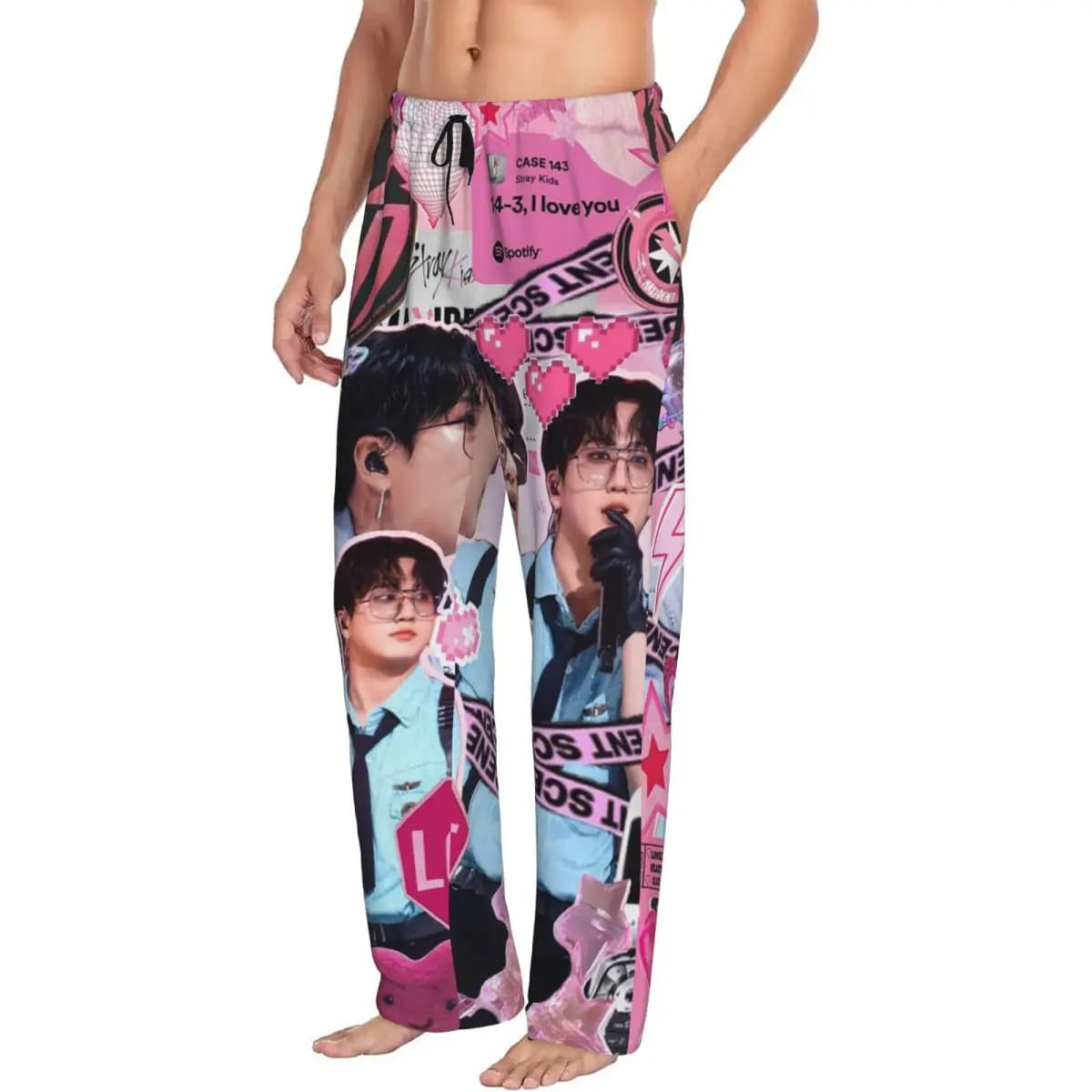 Nuovi pantaloni da pigiama da uomo personalizzati Seo Changbin Lounge Sleep Sleep Pottoms con tasche