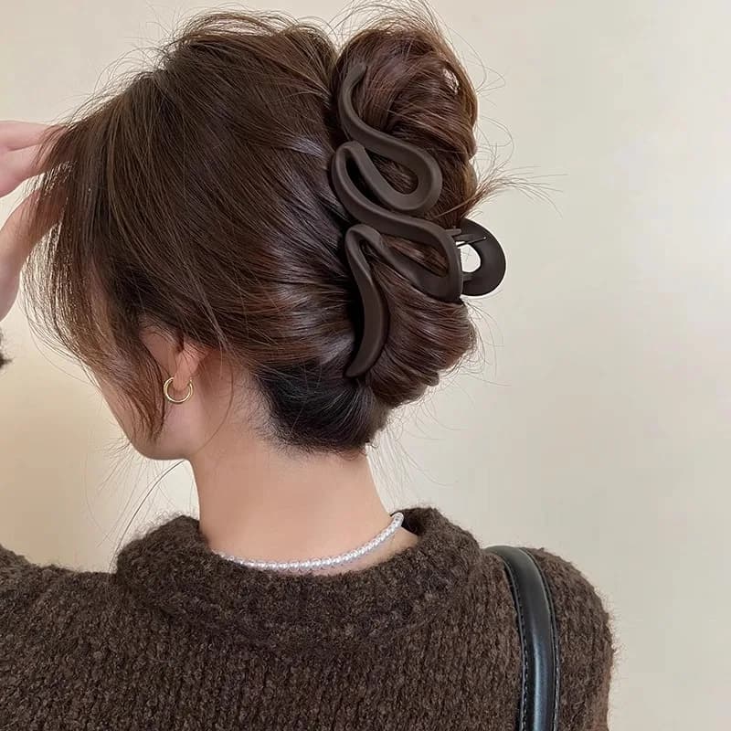 Fermagli per capelli in acrilico da 13 cm per donna, fermaglio a onda opaca, accessorio per coda di cavallo, fermagli per capelli da ragazza, 4 colori