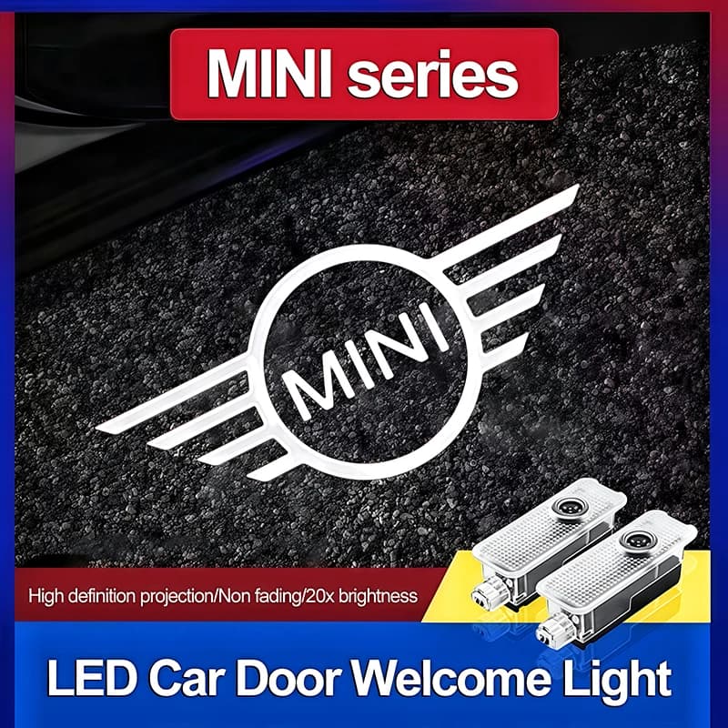 2 Pezzi Proiettore LED Logo Auto Luce di Benvenuto per Portiera Auto per Mini Cooper JCW Works F54 F55 F56 F57 F60 R50 R52 R53 R55 R56 R57