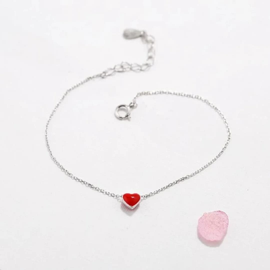 Uini-Tail classic heart-shaped bracelet in sterling silver 925, Korean fashion trend, sweet, sexy, high quality jewelry GN028