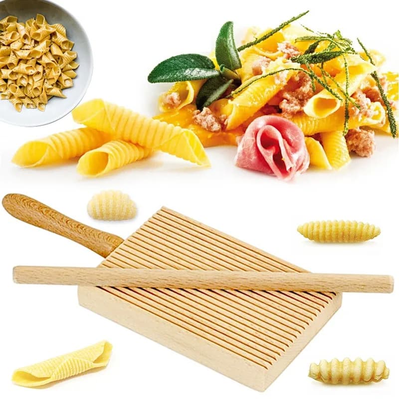 Garganelli e Gnocchi Stripper Tavola da paddle in legno Strumenti per la produzione di pasta italiana per macchina per pasta Cavatelli Garganelli fatta in casa