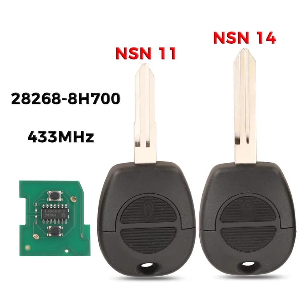 Jingyuqin 28268-8H700 433MHz Per Nissan Patrol Navara X-Trail Serena Primera Micra Almera ID46 Chip di Controllo Chiave A Distanza Dell'automobile Fob