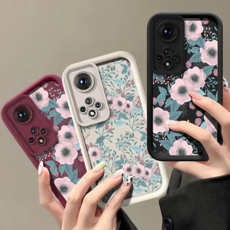 Custodia per telefono in silicone con motivo floreale per Huawei Honor 70 50 SE 20 400 Lite 300 Pro 200 90 Lite Paraurti protettivo antiurto