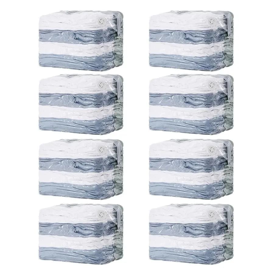 Confezione da 8 Sacchi Sottovuoto Salvaspazio, Cubo Jumbo 31x40x15 Pollici, Sacchi Sottovuoto Extra Grandi per Piumoni, Coperte, Biancheria da Letto