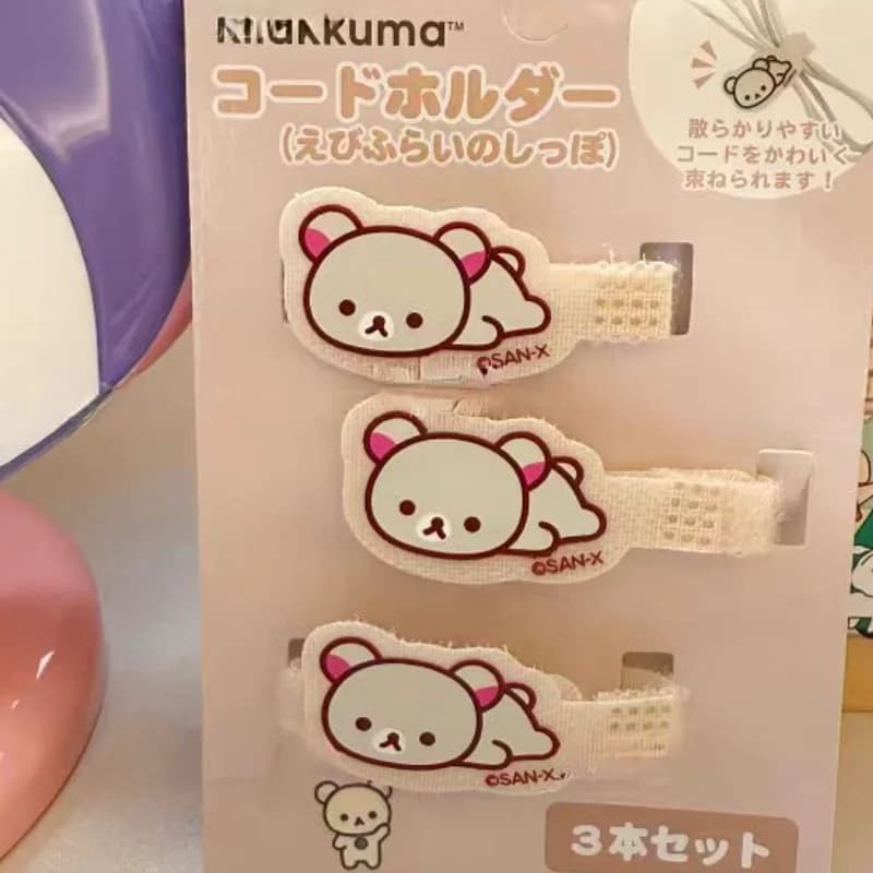 Rilakkuma Simpatico angolo Biologia Cavo dati Artefatto di archiviazione Accessori versatili Nuovo cartone animato Velcro Organizzare Cinghia Avvolgicavo