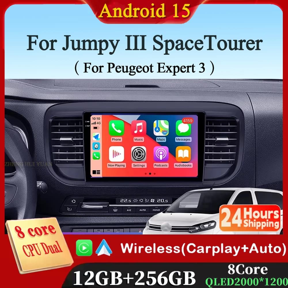 Android 15 Carplay For Citroen Jumpy III 3 SpaceTourer 1 For Peugeot Expert 3 2016 2017 2018 - 2021 Car Radio Multimedia Player