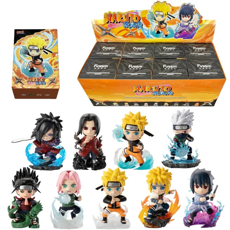Anime Naruto Shippuden Chronicles Trendy Blind Box Figurine Uchiha Itachi Uzumaki Naruto Modelli da Collezione Ornamenti Giocattoli Regali
