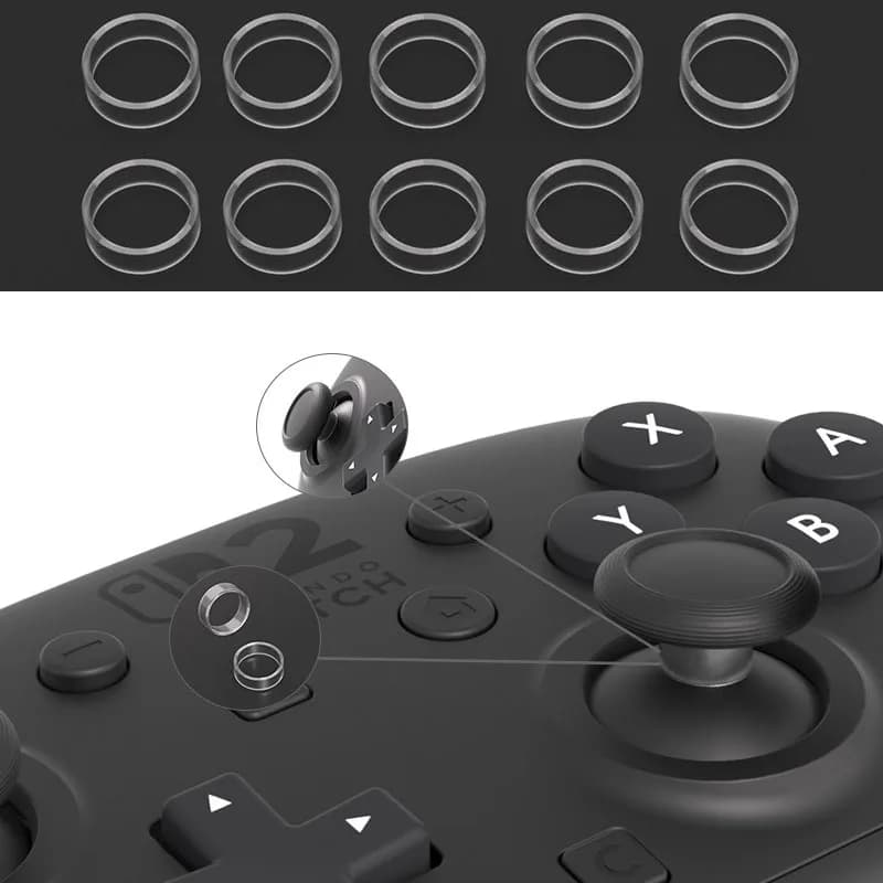 Anello di protezione elastico per joystick da 10 pezzi Anello protettivo invisibile per copertura dell'anello in silicone del controller Switch2 PRO / PS5 / PS4