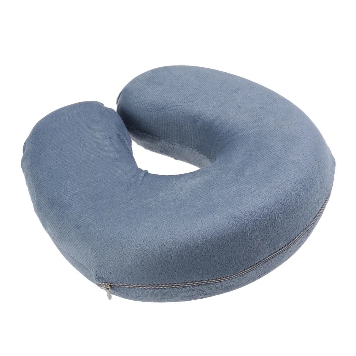 Cuscino a U in Memory Foam per Supporto Cervicale, Grigio Chiaro, Ideale per Viaggi, Guida, Lavoro, Visione TV, con Fodera Rimovibile e Facile da Pulire