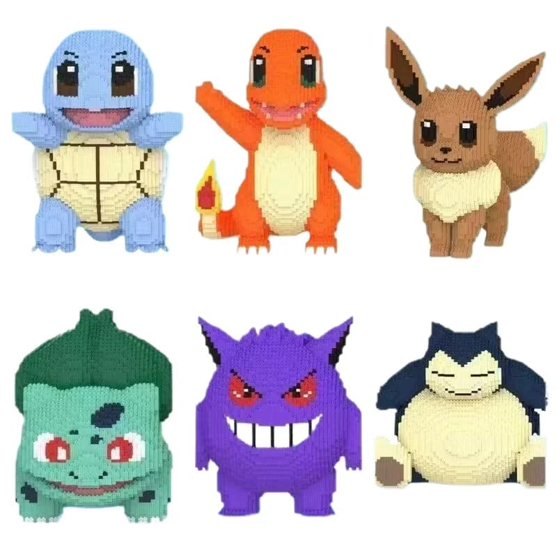 Bulbasaur Charmander 34cm Round Building Blocks Educational Assembly Toy Gift for Kids Adults