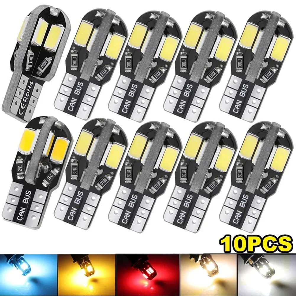 Luce LED T10 per Interni Auto, Lampada W5w 168 194 per Illuminazione Targa, Luce di Posizione Laterale 12V Bianco Caldo