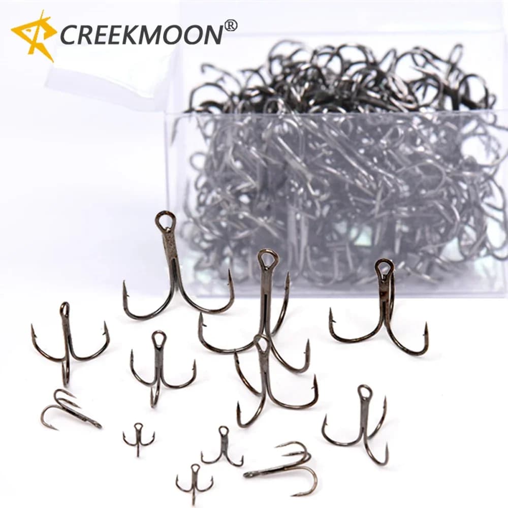 100 Pieces / Box Triple Ami for Carpa Fishing 12 # -3/0 # Set of optional high carbon steel beards, super sharp for fishing accessories and equipment.